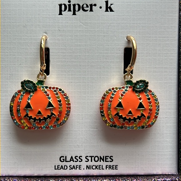 Piper k pumpkin dangle earrings Halloween - Picture 4 of 6